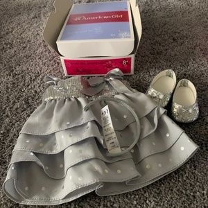 American Girl Doll Silver shimmer dress
